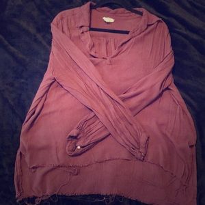 Free People purple distressed long sleeve